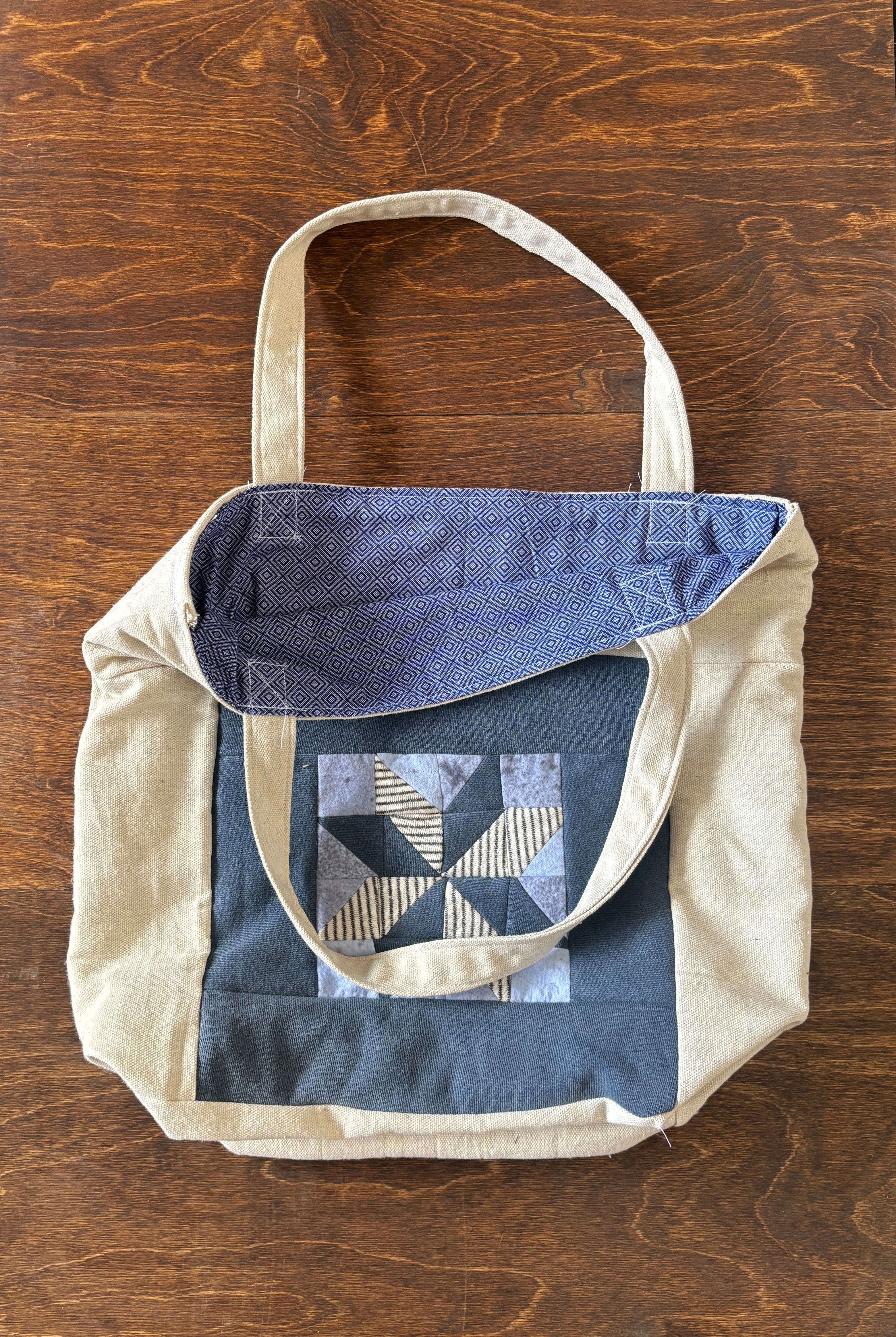 Handmade Camper Tote - Blue 3